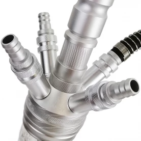 Stredne veľká vodná fajka Wandy E-TRON Silver 61 cm
