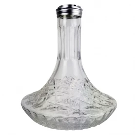 Stredne veľká vodná fajka Wandy E-TRON Silver 61 cm