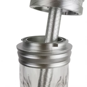 Stredne veľká vodná fajka Wandy E-TRON Silver 61 cm
