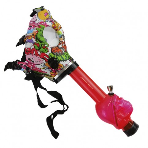 Maska s bongom kawum - skull komix - pohľad zľava