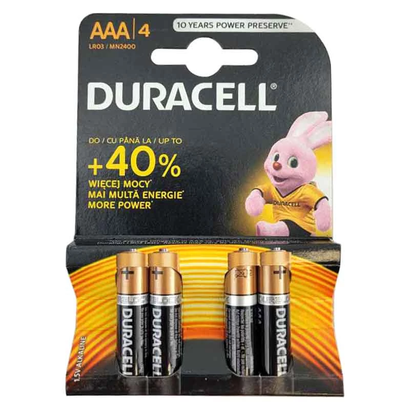 Batérie Duracell alkalické AAA 4 ks pôvodné balenie Batérie Duracell alkalické AAA 4 ks pôvodné balenie