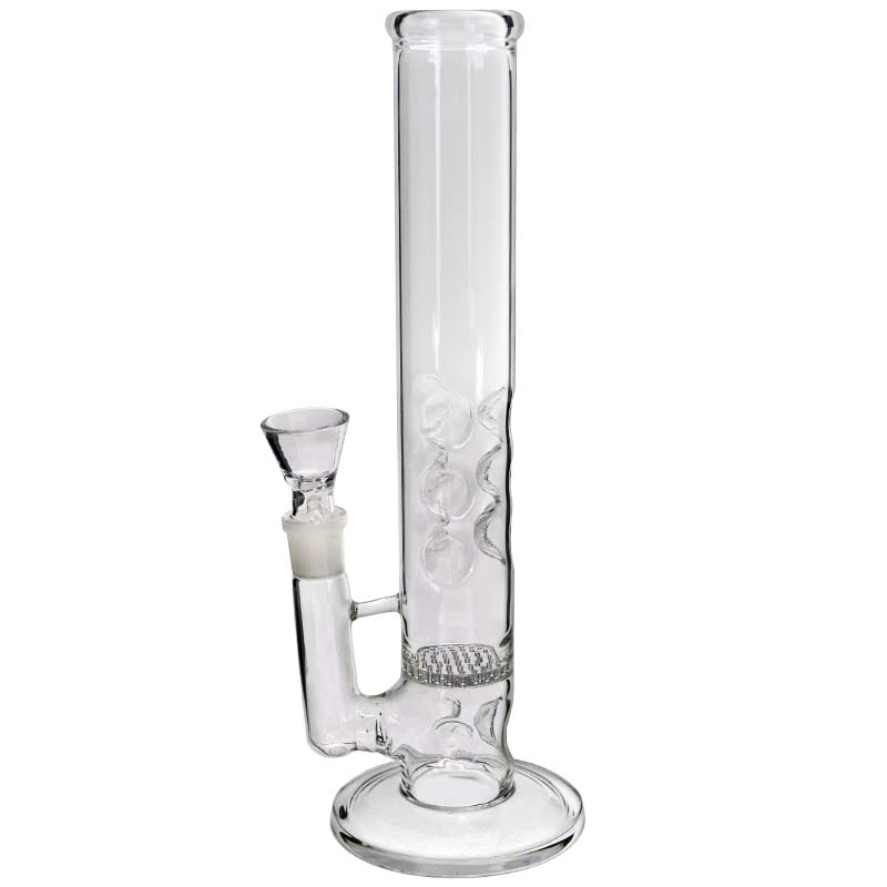 Sklenené bongo Candy clear 32 cm - pohľad na priehľadné sklenené bongo z boku