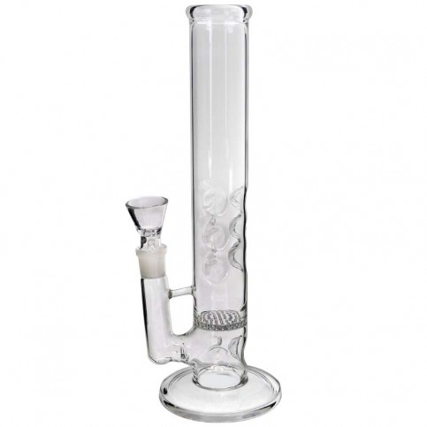 Sklenené bongo Candy clear 32 cm - pohľad na priehľadné sklenené bongo z boku