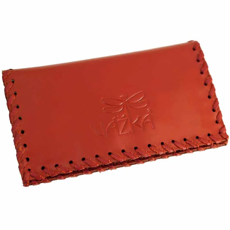 Tabatierka / puzdro na tabak Vážka koža - pohľad zo strany