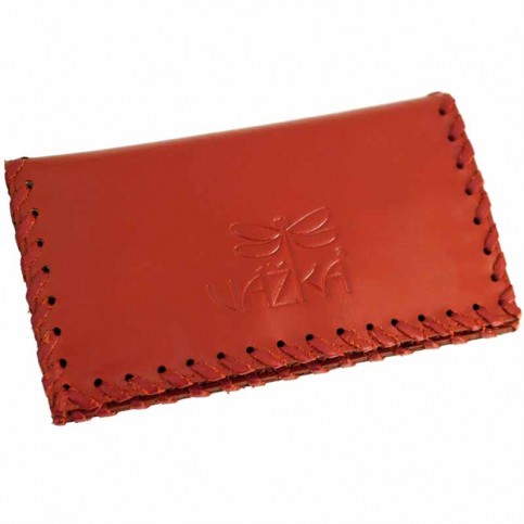 Tabatierka / puzdro na tabak Vážka koža - pohľad zo strany