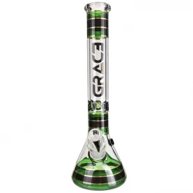 Sklenené bongo GG black&green 32cm - pohľad spredu