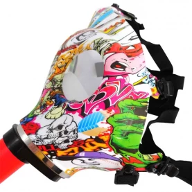 Maska s bongom kawum - skull komix - detail masky z boku