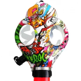 Maska s bongom kawum - skull komix - detail masky spredu