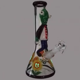 Sklenené bongo "Zombie and plants" svietiace Grace Glass glow 32cm - bongo v tme so svietiacimi detailami