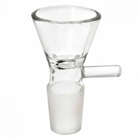 Sklenené bongo Candy clear 32 cm - detail kotlíka s rúčkou - pohľad zboku