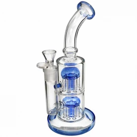 Sklenený bong Double Jelly Blue 28 cm - pohľad zo strany zvrchu