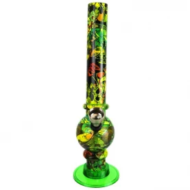 Bong akryl Comix 23 cm - farebné bongo zdobené komixovými motívmi - pohľad spredu