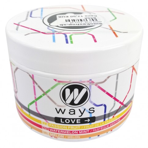 WAYS 200g tabamel - Beznikotínová náhrada (Celulóza bez nikotínu do vodnej fajky) - Love 66 (marakuja, melón, mäta)