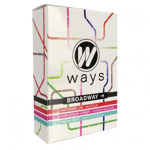 WAYS 50g tabamel - Beznikotínová náhrada (Celulóza bez nikotínu do shishe) - Broadway (melón, cukríky Arlequin, mentol. cukríky)