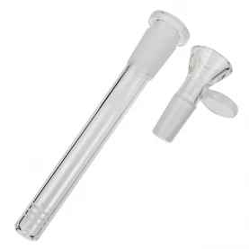 Sklenené bongo Black Leaf Beaker Ice 4cooler blue 45 cm - detail na korol s rúčkou a downpipe (downstem)