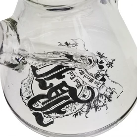 Sklenené bongo Black Leaf Beaker Ice 4cooler blue 45 cm - detail na dno vázy bonga