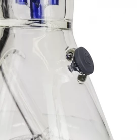 Sklenené bongo Black Leaf Beaker Ice 4cooler blue 45 cm - detail na turbo so silikónovou zátkou