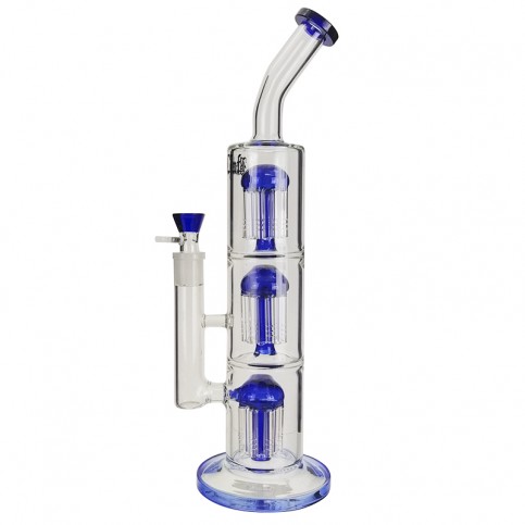 Bong sklo shroom cooler 8arm 39 cm blue - pohľad zboku