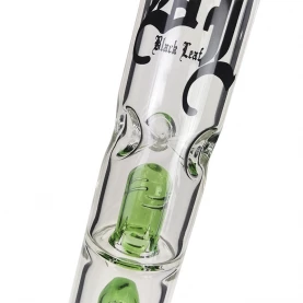 Bong sklo Black Leaf Double Ufocooler green 47cm - detail na ľadovač, klobúčik a logo Black Leaf 2