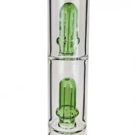 Bong sklo Black Leaf Double Ufocooler green 47cm - detail na dva Ufo coolery