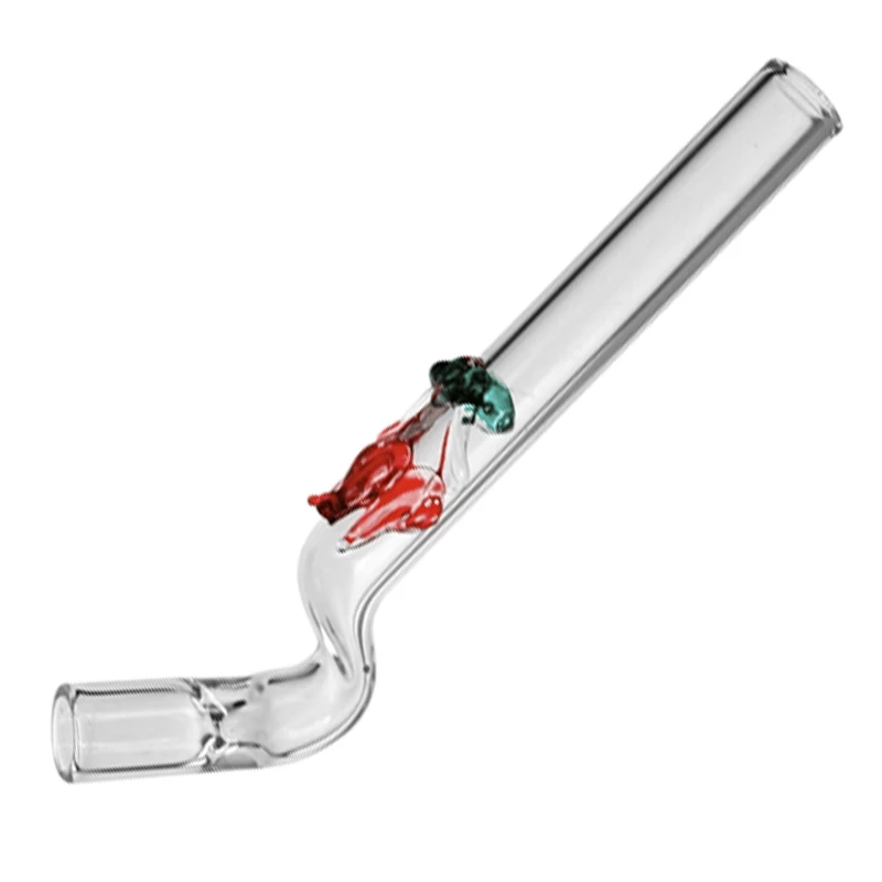 Sklenená šlukovka Muchotrávky - Sklenená fajka - pohľad zboku