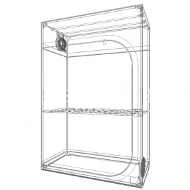 technický nákres - pestovateľský stan GROW BOX Secret Jardin Dark Street 120 x 60 x 178 cm, R4.00