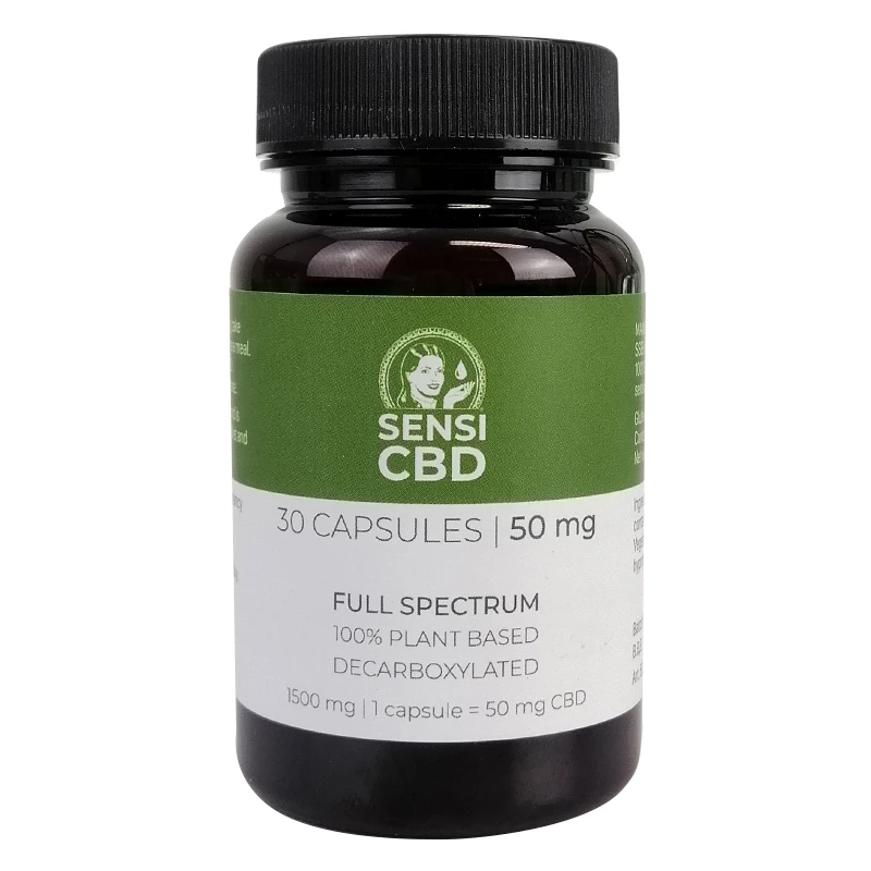 CBD kapsule Full Spectrum - CBD Olej Kapsule Sensi Seeds 50 mg / 30 ks