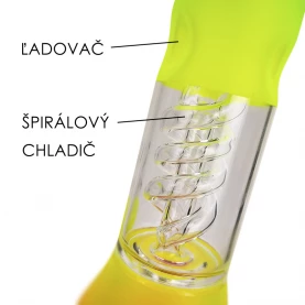 Sklenený Bong 6687 Amsterdam rasta spiral 37 cm - ľadovač a cooler v bongu