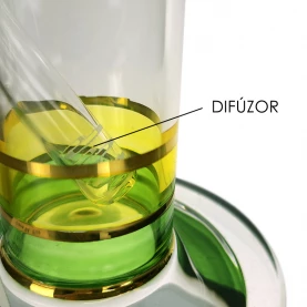 difúzna časť downpipe - Sklenené bongo GG Hammer Funky Twist Light Green 38 cm