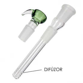 kotol a difúzny downpipe - Sklenené bongo GG Hammer Funky Twist Light Green 38 cm