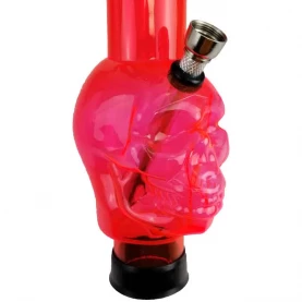 Maska s bongom kawum - skull komix - detail vázy bonga v tvare ružovej priehľadnej lebky