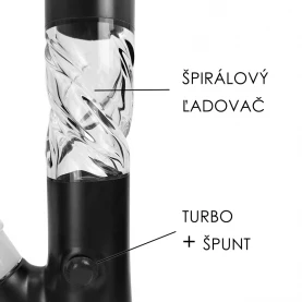 Sklenený bong Boost Pro black 50cm straight