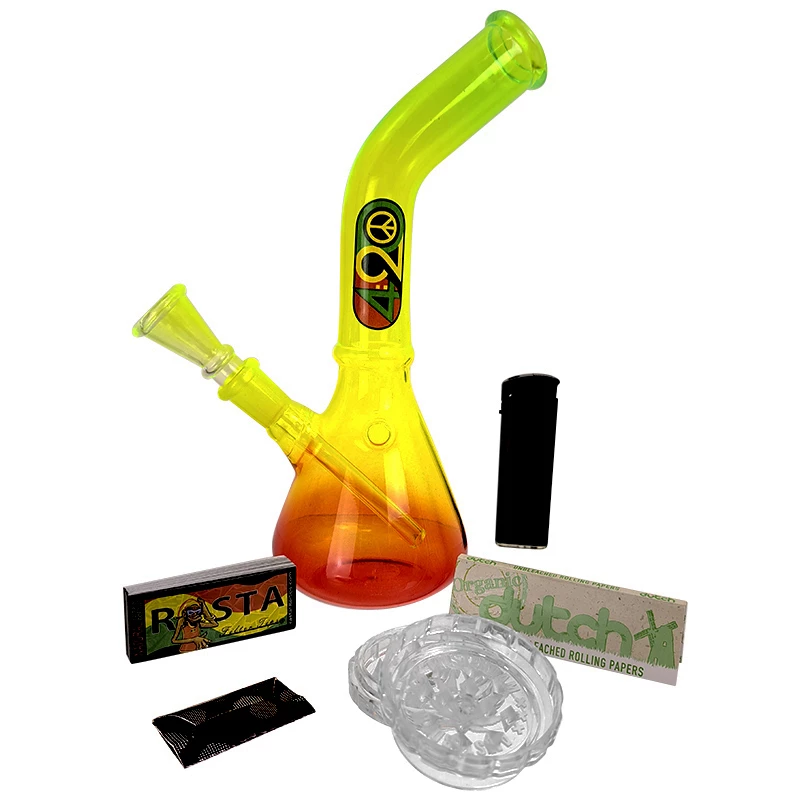 Sklenené Bongo giftset 420 rasta 6681