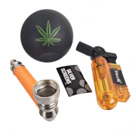 Gift set šlukovka - Jamaica by Tobaliq so šlukovkou, zapaľovačom, grinderom a sitkami