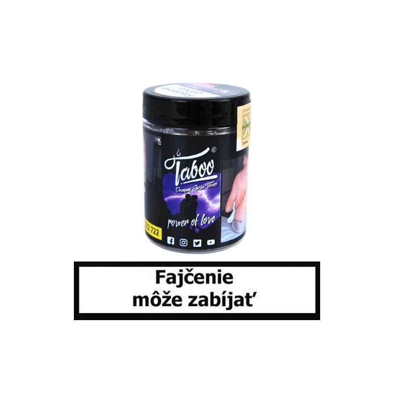 TABOO Tabak do vodnej fajky - Power of Love (Žltý melón, Marakuja, Mäta)