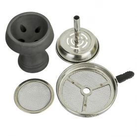 Set Korunka, badcha a sitko na vodnú fajku Atom Lava black