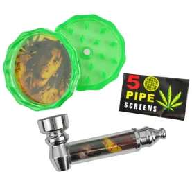 Darčekový set: kovová šlukovka, sitká a drvička Gentelo mix