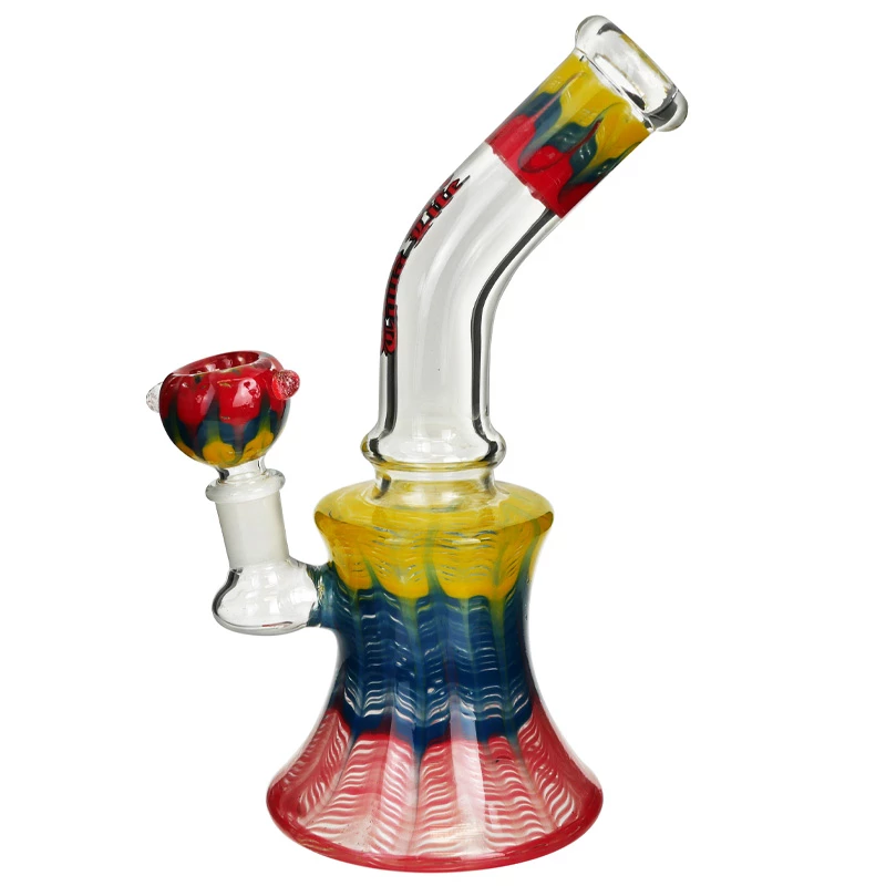 Sklenené bongo Thug Life Bent Neck 22cm - pohľad zboku