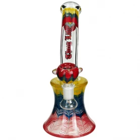 Sklenené bongo Thug Life Bent Neck 22cm - pohľad spredu