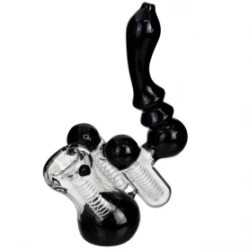 Bong Sklo Bublačka Bubbler Double GraceGlass Black 17cm - pohľad sprava