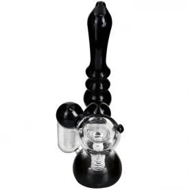Bong Sklo Bublačka Bubbler Double GraceGlass Black 17cm - pohľad spredu