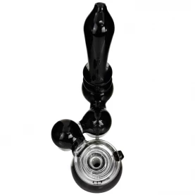 Bong Sklo Bublačka Bubbler Double GraceGlass Black 17cm - pohľad zvrchu