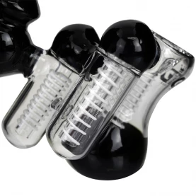 Bong Sklo Bublačka Bubbler Double GraceGlass Black 17cm - detail chladiaceho systému