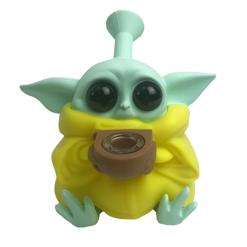 Silikónové vodné bongo Yoda Yellow 12,5 cm