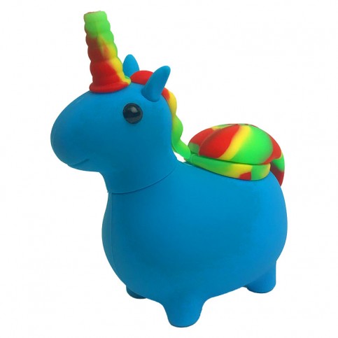 Silikónové vodné bongo Unicorn Blue 12 cm