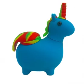 Silikónové vodné bongo Unicorn Blue 12 cm