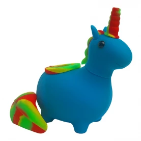 Silikónové vodné bongo Unicorn Blue 12 cm