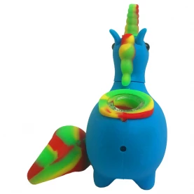Silikónové vodné bongo Unicorn Blue 12 cm
