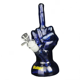Sklenené bongo Fuck You Finger Blue