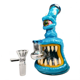 Sklenené bongo Monster Blue 16cm